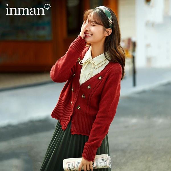 women's knits & tees inman 2021 autumn winter arrival soild color twist womens' v-neck cardigan soft jacquard elegant and cute kin, White
women's knits & tees inman 2021 autumn winter arrival soild color twist womens' v-neck cardigan soft jacquard elegant and cute kin, White