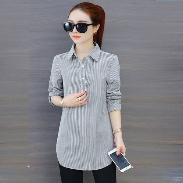 women's blouses & shirts fashion spring autumn style long sleeve striped elegant casual df3415, White
women's blouses & shirts fashion spring autumn style long sleeve striped elegant casual df3415, White