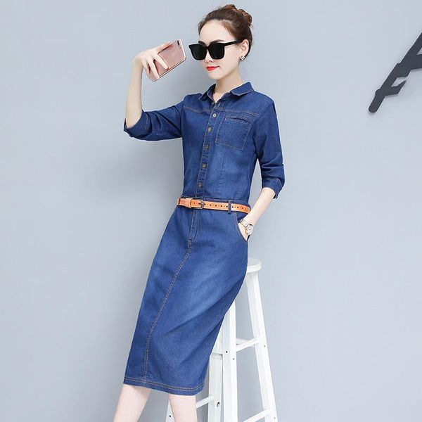 new summer autumn women dresses vestido fashion plus size causal slim back hem slit thin style jeans dress for women large denim, Black;gray
new summer autumn women dresses vestido fashion plus size causal slim back hem slit thin style jeans dress for women large denim, Black;gray