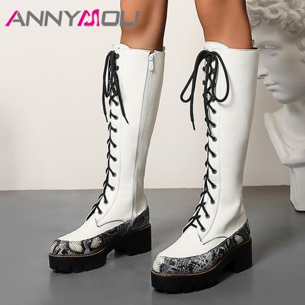 annymoli snake print high heel woman boots platform thick heel knee high boots zip long lace up female shoes white size 43, Black
annymoli snake print high heel woman boots platform thick heel knee high boots zip long lace up female shoes white size 43, Black