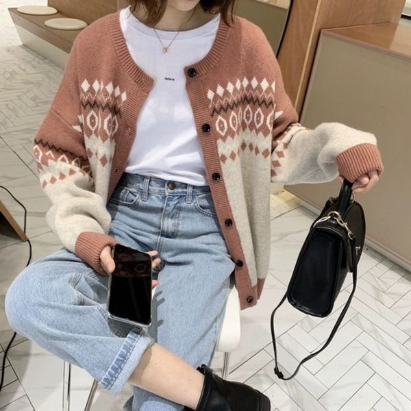 k2rnw new autumn 2020 t-shirt loose women's geometric jacquard korean cardigan coat sweatert-shirt sweaterlong sleeve sweater women, White;black
k2rnw new autumn 2020 t-shirt loose women's geometric jacquard korean cardigan coat sweatert-shirt sweaterlong sleeve sweater women, White;black