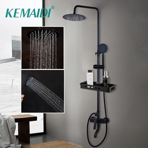 kemaidi bathroom shower mixer tap black rainfall shower faucets set single lever bathtub shower mixer faucet with storage shelf 1011
kemaidi bathroom shower mixer tap black rainfall shower faucets set single lever bathtub shower mixer faucet with storage shelf 1011
