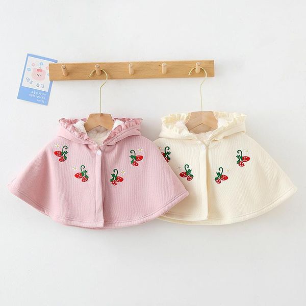 infant baby girls strawberry embroidered thicken hooded cloak children clothing autumn winter girls kids cloak wraps coat, Blue;gray
infant baby girls strawberry embroidered thicken hooded cloak children clothing autumn winter girls kids cloak wraps coat, Blue;gray