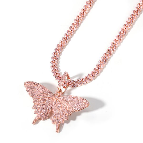 men's iced out big pink butterfly pendant cubic zirconia necklace hip hop jewelry charm women gift with tennis or cuban chain y200918, Silver
men's iced out big pink butterfly pendant cubic zirconia necklace hip hop jewelry charm women gift with tennis or cuban chain y200918, Silver