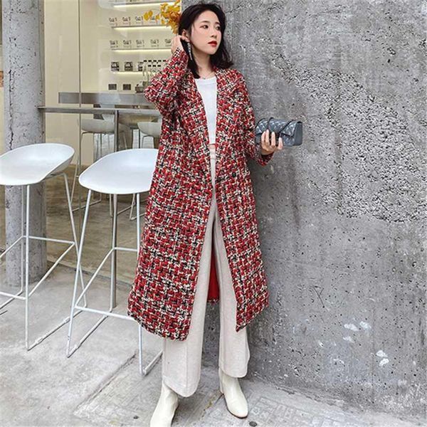 autumn winter coat 2020 woolen overcoat women long plaid blend coat thick wool cashmere tweed jacket red outwear1, Black
autumn winter coat 2020 woolen overcoat women long plaid blend coat thick wool cashmere tweed jacket red outwear1, Black