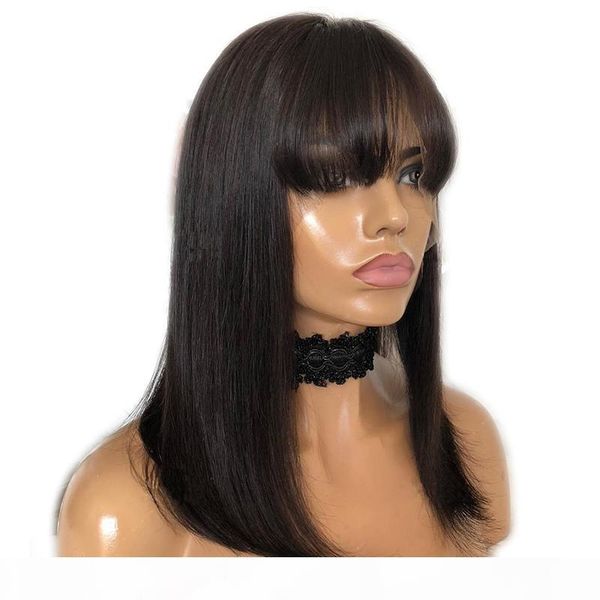 human hair lace wigs silk for black women preplucked virgin brazilian glueless silk base full lace straight human hair wigs with bangs, Black;brown
human hair lace wigs silk for black women preplucked virgin brazilian glueless silk base full lace straight human hair wigs with bangs, Black;brown
