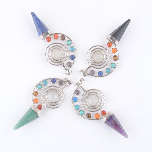 reiki women yoga gemstone pendant 7 chakra women jewelry amulet healing natural stone lapis lazuli aventurine agate amethyst opal rose quart, Silver
reiki women yoga gemstone pendant 7 chakra women jewelry amulet healing natural stone lapis lazuli aventurine agate amethyst opal rose quart, Silver