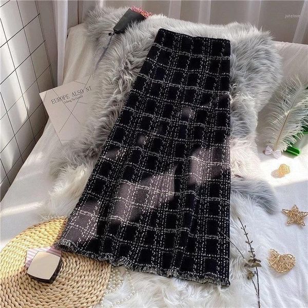 real sknitted skirt mid-length 2020 autumn and winter new big swing skirt long plaid fringed wool umbrella1, Black
real sknitted skirt mid-length 2020 autumn and winter new big swing skirt long plaid fringed wool umbrella1, Black