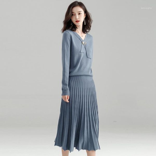 korean style spring autumn fashion slim casual knitted pleated skirt two piece set women long skirt thin sweater1, White
korean style spring autumn fashion slim casual knitted pleated skirt two piece set women long skirt thin sweater1, White