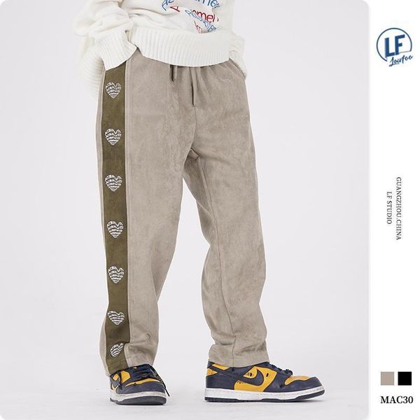 lawfoo2020 autumn and winter new original national fashion men's high street color matching love string label trousers men's cas1, Black
lawfoo2020 autumn and winter new original national fashion men's high street color matching love string label trousers men's cas1, Black