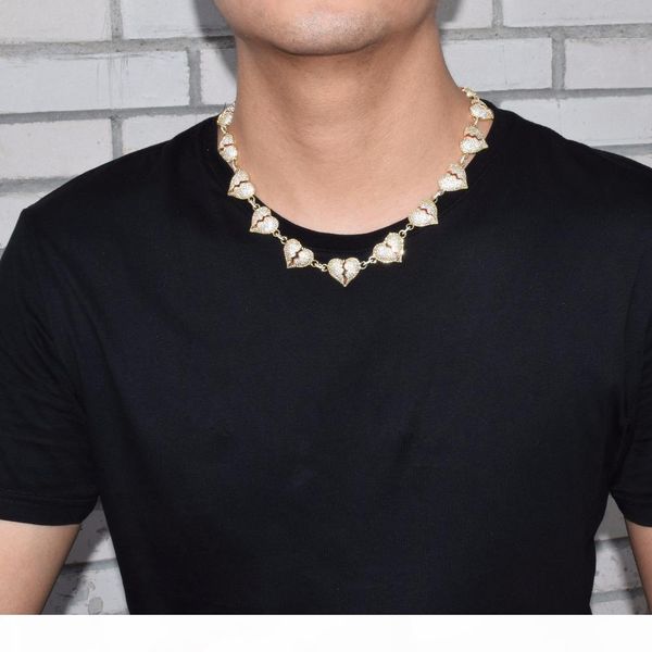 20mm width men's broken heart necklace gold bling cubic zircon seller mans hip hop jewerly for gift drop shipping, Silver
20mm width men's broken heart necklace gold bling cubic zircon seller mans hip hop jewerly for gift drop shipping, Silver