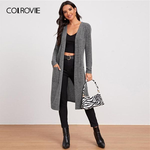 colrovie grey open placket pocket front cardigan women autumn long sleeve solid casual long outerwear cardigans, White
colrovie grey open placket pocket front cardigan women autumn long sleeve solid casual long outerwear cardigans, White