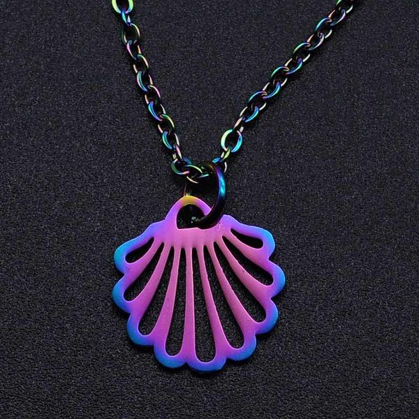 100% stainless steel rainbow colorful shell charm necklace for women wholesale dropshipping fashion jewelry necklaces, Silver
100% stainless steel rainbow colorful shell charm necklace for women wholesale dropshipping fashion jewelry necklaces, Silver