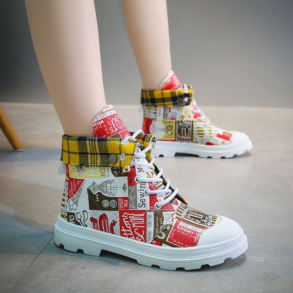 winter canvas graffiti pattern women boot ankle short boots lace up mujer work ankle boot low heels chunky shoes martin boots#89, Black
winter canvas graffiti pattern women boot ankle short boots lace up mujer work ankle boot low heels chunky shoes martin boots#89, Black