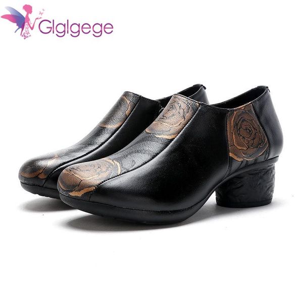 dress shoes glglgege retro genuine leather pumps vine pattern solid color elegant hook loop women high heel ladies, Black
dress shoes glglgege retro genuine leather pumps vine pattern solid color elegant hook loop women high heel ladies, Black
