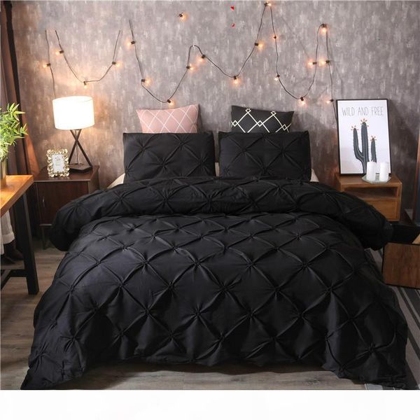 luxury black duvet cover pinch pleat brief bedding set king size 3pcs bed linen set comforter cover with pillowcase
luxury black duvet cover pinch pleat brief bedding set king size 3pcs bed linen set comforter cover with pillowcase