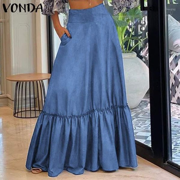 summer women skirts vonda ladies high waist plain maxi skirts ruffle-trim big swing loose long pleated party femme1, Black
summer women skirts vonda ladies high waist plain maxi skirts ruffle-trim big swing loose long pleated party femme1, Black