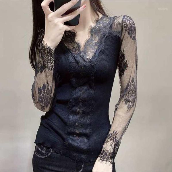 lace patchwork knitted women sweater pullovers thin solid autumn new slim elastic office lady elegant pulls 1, White;black
lace patchwork knitted women sweater pullovers thin solid autumn new slim elastic office lady elegant pulls 1, White;black