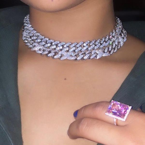 hip hop 12mm cuban miami choker necklace iced out 5a cz wide band heavy necklace chain punk choker hiphop women men jewelry, Golden;silver
hip hop 12mm cuban miami choker necklace iced out 5a cz wide band heavy necklace chain punk choker hiphop women men jewelry, Golden;silver