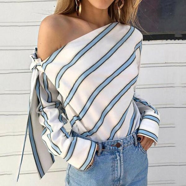 women's blouses & shirts fashion women casual loose long sleeve shirt summer striped off shoulder blouse bowknot, White
women's blouses & shirts fashion women casual loose long sleeve shirt summer striped off shoulder blouse bowknot, White
