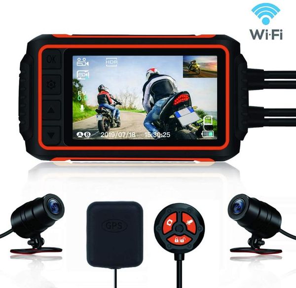 cell phone adapters motorcycle dash cam, anti-shake waterproof camera, 1080p dual lens, with gps wifi 150° wide angle night vision recording
cell phone adapters motorcycle dash cam, anti-shake waterproof camera, 1080p dual lens, with gps wifi 150° wide angle night vision recording