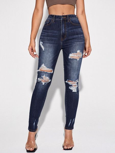 high waisted ripped skinny jeans d8tg#, Blue