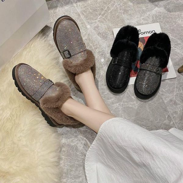 2020 new luxurious bling crystal warm snow boots women flats heel colorful rhinestones diamonds winter plush fur shoes woman, Black
2020 new luxurious bling crystal warm snow boots women flats heel colorful rhinestones diamonds winter plush fur shoes woman, Black