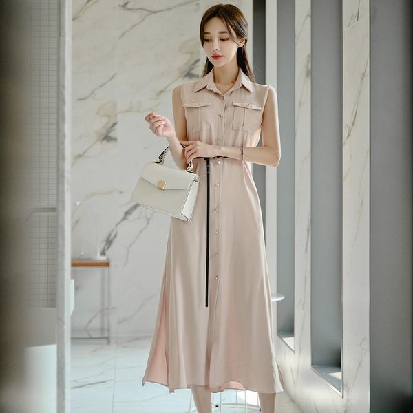 nnnwo 2020 shirt style korean new fashion slim fit hyixe temperament waist slimming shirt dress summer dress elegant, Black;gray 
nnnwo 2020 shirt style korean new fashion slim fit hyixe temperament waist slimming shirt dress summer dress elegant, Black;gray