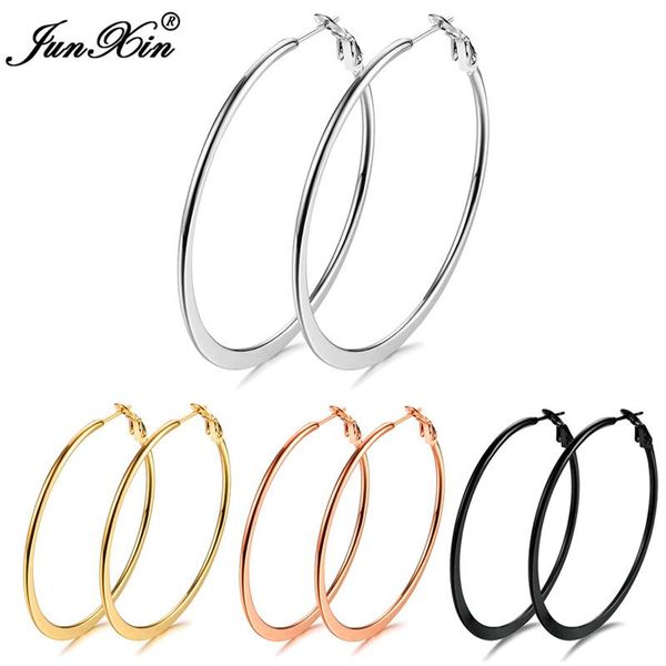 big size 50mm hoop earrings for women round gold color black color circle earrings vintage wedding stainess steel jewelry, Golden;silver
big size 50mm hoop earrings for women round gold color black color circle earrings vintage wedding stainess steel jewelry, Golden;silver