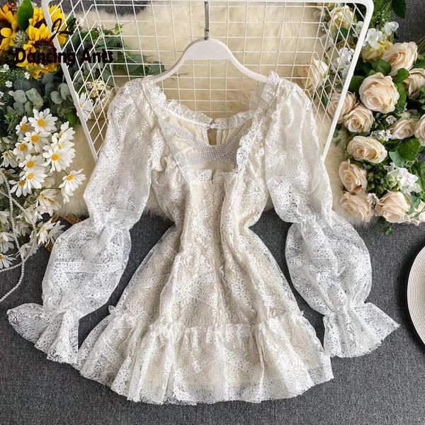 woman a-line o-neck dress lace puff sleeve french chic trend 2021 backless sweet short sweet dresses for party, Black;gray
woman a-line o-neck dress lace puff sleeve french chic trend 2021 backless sweet short sweet dresses for party, Black;gray