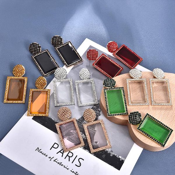 ztech 7 color crystal geometric large metal earrings jewelry gifts for women high-quality clear pure stone earring accessories, Silver
ztech 7 color crystal geometric large metal earrings jewelry gifts for women high-quality clear pure stone earring accessories, Silver