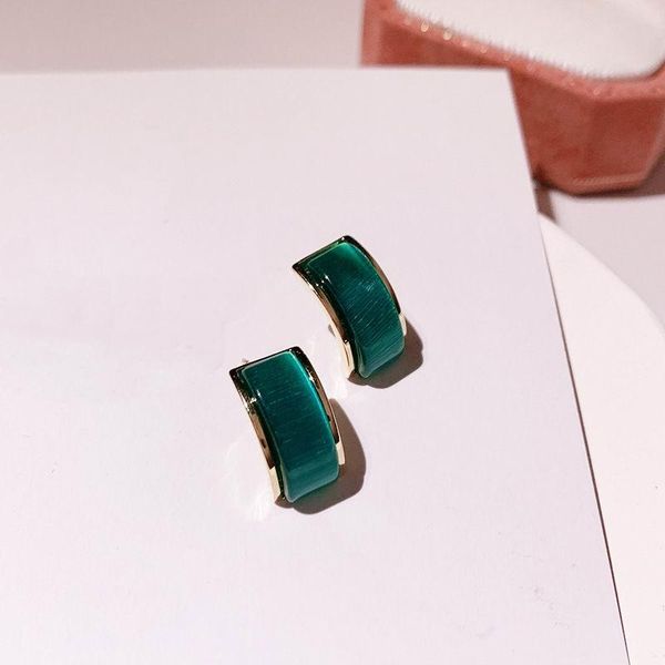 sjle-113 2021 new green opal stud earrings for women korean style arc simple earings delicate jewelry, Golden;silver
sjle-113 2021 new green opal stud earrings for women korean style arc simple earings delicate jewelry, Golden;silver