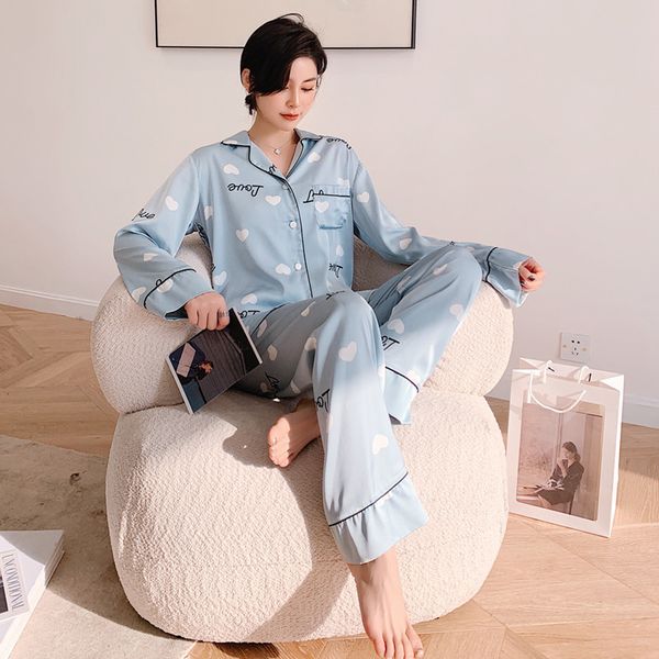 Casual Satin 2PCS Pajamas Set Print Women Shirt&Pants Silky Sleepwear Pyjamas Nightwear Silky Pijamas Sleep Suit Home Clothes, Style 4
Casual Satin 2PCS Pajamas Set Print Women Shirt&Pants Silky Sleepwear Pyjamas Nightwear Silky Pijamas Sleep Suit Home Clothes, Style 4
