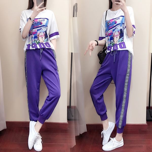 summer new sports suit women 2020 spring and autumn korean loose fashion foreign style trousers and trousershalf sleeve trousers casual two, Gray
summer new sports suit women 2020 spring and autumn korean loose fashion foreign style trousers and trousershalf sleeve trousers casual two, Gray