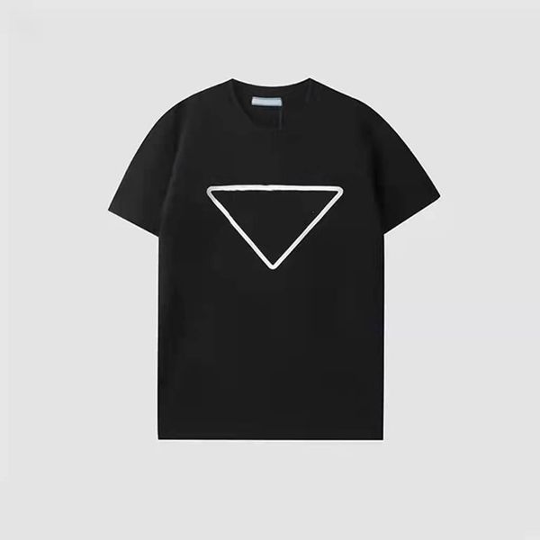 summer t shirts with triangular logo letter printing short sleeve round neck inside and outside wearing frosted women's top, White
summer t shirts with triangular logo letter printing short sleeve round neck inside and outside wearing frosted women's top, White