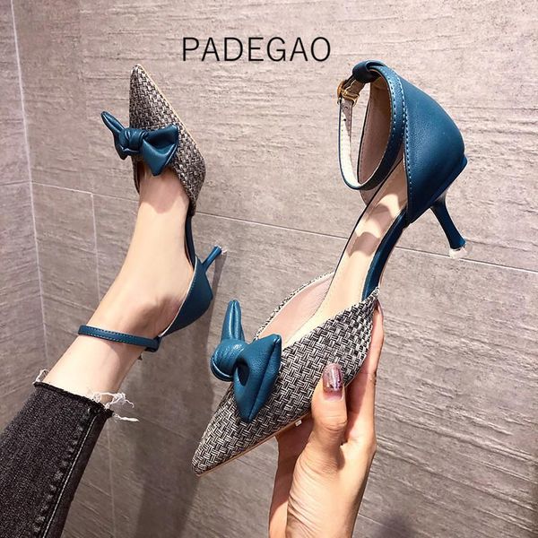 sandals 2021 women's butterfly-knot shallow high-heeled elegant party women, Black 
sandals 2021 women's butterfly-knot shallow high-heeled elegant party women, Black