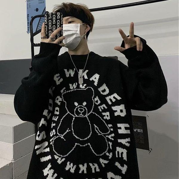 men's sweaters sweater men harajuku hip hop streetwear clothing pullover round neck fashion casual small bear letters couple male, White;black
men's sweaters sweater men harajuku hip hop streetwear clothing pullover round neck fashion casual small bear letters couple male, White;black