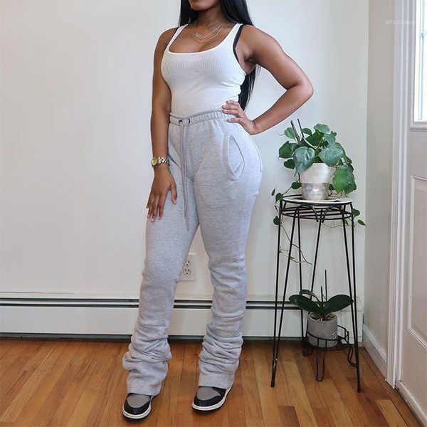 women stacked sweatpants autumn fashion solid drawstring pants casual workout sporty wear trousers joggers outfits, Black;white
women stacked sweatpants autumn fashion solid drawstring pants casual workout sporty wear trousers joggers outfits, Black;white