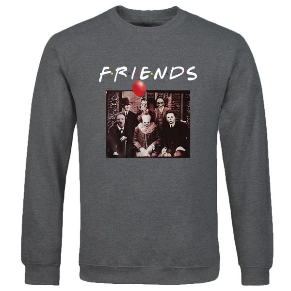 men clown friends sweatshirt 2020 new spring autumn tracksuits crew neck hip hop fashion funny print sportswear streetwear, Black 
men clown friends sweatshirt 2020 new spring autumn tracksuits crew neck hip hop fashion funny print sportswear streetwear, Black