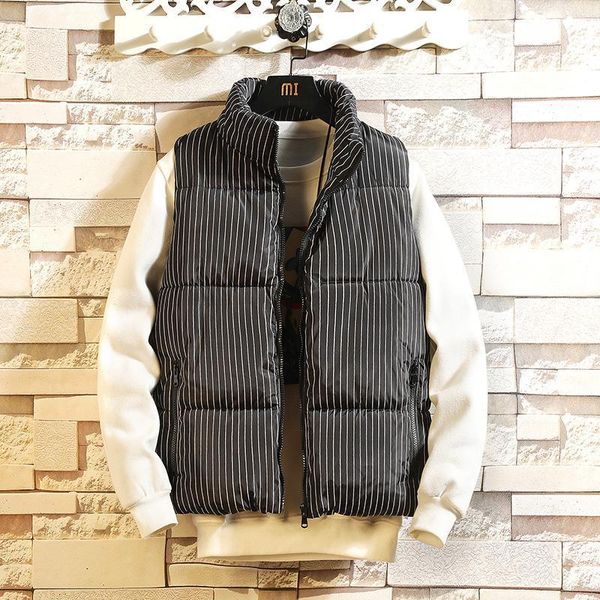 men's vests m-3xl striped sleeveless jacket coat homme winter casual male cotton-padded thickening vest men waistcoat plus size xxxl, Black;white
men's vests m-3xl striped sleeveless jacket coat homme winter casual male cotton-padded thickening vest men waistcoat plus size xxxl, Black;white