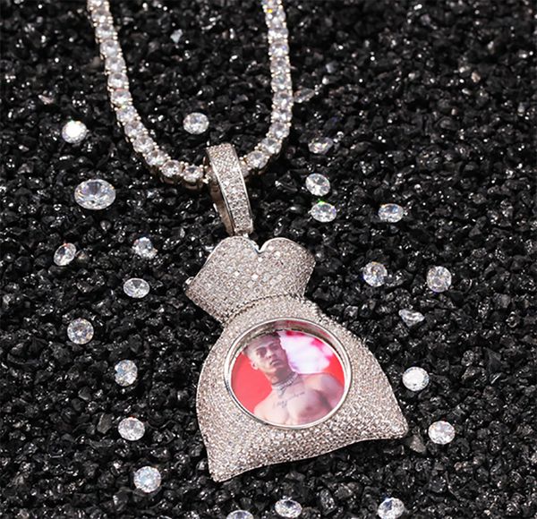 14k custom made memory picture money bag p pendant iced with 3mm 24" rope chain zircon bling mens hip hop rock jewelry, Silver
14k custom made memory picture money bag p pendant iced with 3mm 24" rope chain zircon bling mens hip hop rock jewelry, Silver