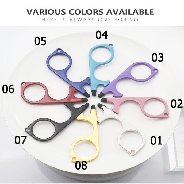 8 styles edc metal safety touchless door opener silicone head touch pen portable elevator handle tool keychain dhe2693
8 styles edc metal safety touchless door opener silicone head touch pen portable elevator handle tool keychain dhe2693