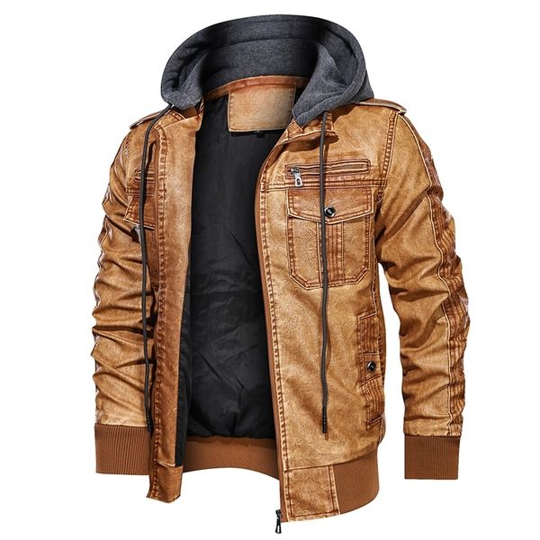 winter men's motorcycle leather jacket men fashion brown thick zipper coat male hooded windbreaker outwear eu size 5xl 201128, Black
winter men's motorcycle leather jacket men fashion brown thick zipper coat male hooded windbreaker outwear eu size 5xl 201128, Black