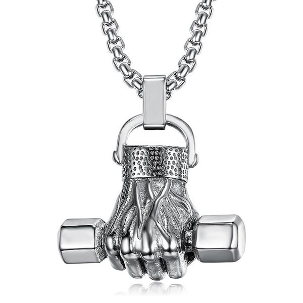 hip hop silver color pendant necklace long chain retro fist dumbbell pendant necklace stainless steel chain sports jewelry
hip hop silver color pendant necklace long chain retro fist dumbbell pendant necklace stainless steel chain sports jewelry