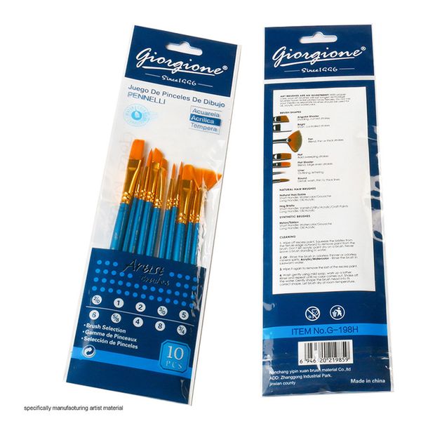 10pcs oil painting gouache watercolor hook line brush set nylon hair long rod round head pointed flat head supplies for painting
10pcs oil painting gouache watercolor hook line brush set nylon hair long rod round head pointed flat head supplies for painting