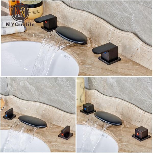 oil rubbed bronze widespread led light basin sink faucet two handles brass bathroom wash basin mixer taps
oil rubbed bronze widespread led light basin sink faucet two handles brass bathroom wash basin mixer taps