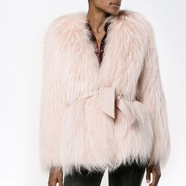 women's fur & faux katara fashion solid v neck raccoon short coats women elegant autumn winter jackets tie belt ladies, Black
women's fur & faux katara fashion solid v neck raccoon short coats women elegant autumn winter jackets tie belt ladies, Black