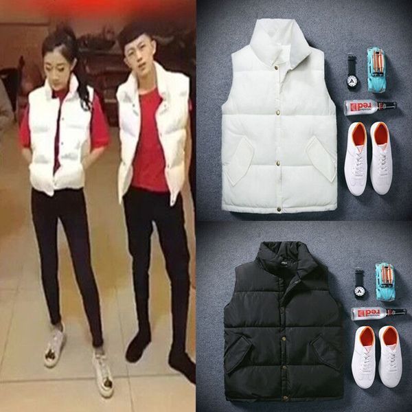 autumn couple fashion waistcoat men's thickened warm social coat korean jacket, Black;white
autumn couple fashion waistcoat men's thickened warm social coat korean jacket, Black;white