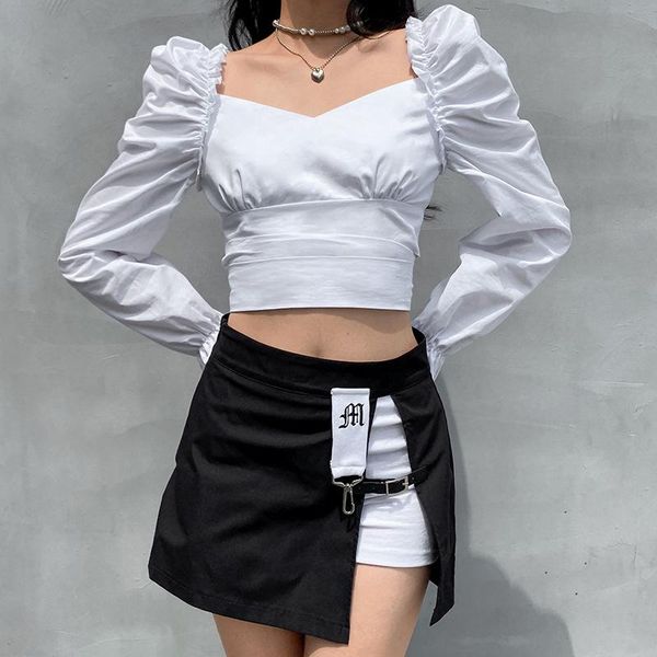 women's blouse ruffle long sleeve solid color backless hollow out v neck bow slim shirt ladies blouses and shirt streetwear, White
women's blouse ruffle long sleeve solid color backless hollow out v neck bow slim shirt ladies blouses and shirt streetwear, White