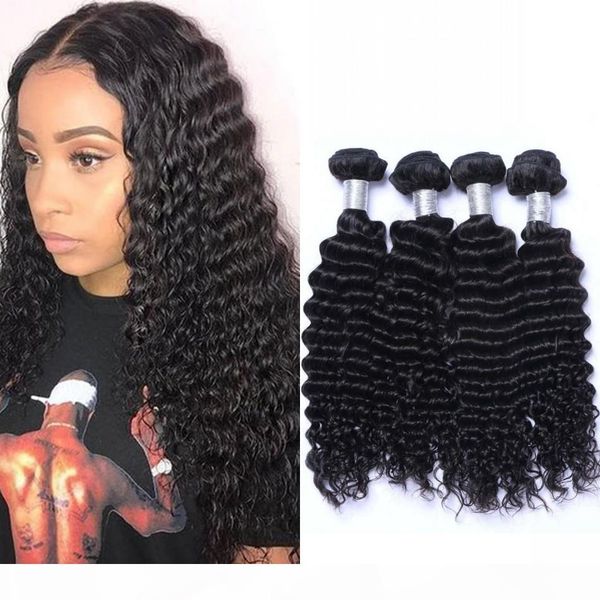 deep wave bundles unprocessed human hair extensions 4 bundles brazilian hair weave bundles 100g piece non remy hair, Black
deep wave bundles unprocessed human hair extensions 4 bundles brazilian hair weave bundles 100g piece non remy hair, Black